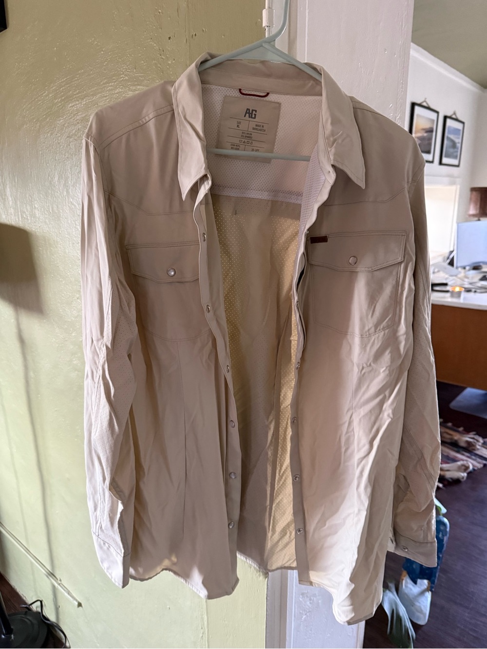 AG Gear Women’s Cream Lightweight Snap-Front Shirt Jacket